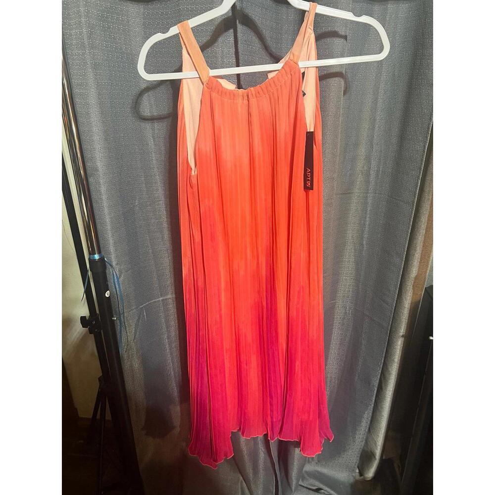 Women's Size 10 Ombre Pleated Maxi Dress - Coral to Pink
